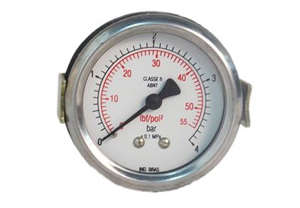 Pressure gauges With Glycerine Dn 100-100 Bar (Horizontal) [ MTL - Lusogomma ]